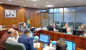 Federal Minister for Maritime Affairs Muhammad Junaid Anwar Chaudhry chairing a high level meeting on Pakistan Maritime Investment Forum 2025.