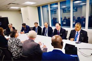 Federal Minister for Finance and Revenue Senator Muhammad Aurangzeb along with his delegation holding a meeting with Mr. Axel van Trotsenburg, Senior Managing Director of the World Bank Group and his team
