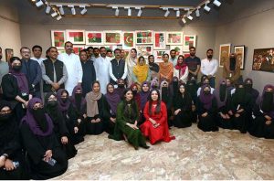 Students visit a photo exhibition organized by the Fine Arts Department at the University of Sargodha’s Art Gallery in connection with the celebrations of Türkiye Republic Day.