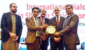 Federal Minister for Education and Professional Training Dr. Khalid Maqbool Siddiqui, addressing a Two-Day International Dialogue on "TVET in the shifting of Socio-Economic Pradigm" at local hotel.