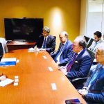 Federal Minister for Finance and Revenue Senator Muhammad Aurangzeb along with his team visiting the Washington D.C., to attend the annual meetings of the International Monetary Fund (IMF) and the World Bank (WB), met with representatives of Citi Bank comprising Milos Stefanovic, Managing Director Head of Public Sector Group UK, Europe and MEA and Jaya Dutt, Head of Markets MEA