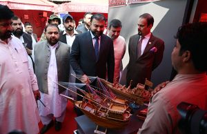 Chief Minister Balochistan, Sarfraz Ahmed Bugti addressing the participants during the three-day Balochistan Grand Tourism Festival at Lok Virsa.