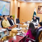 Federal Minister for Railways Muhammad Hanif Abbasi chairing a key meeting on Peshawar Division's operations, maintenance, anti-encroachment drive, cleanliness and passenger facilitation with an online briefing from the division
