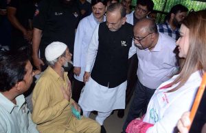 Provincial Minister for Labour and Human Resources Manshaullah Butt inaugurating the foundation stone of the Maryam Nawaz Wellness Center at the Social Security Hospital, Madina Town.