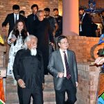 Chinese Consul General Zhao Shiren being briefed about Pakistan’s centuries-old puppetry traditions at Rafi Peer Museum last late night