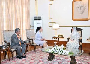 President of the China-Asia-Africa Trade Promotion Office, Ms. Hao, called on the First Lady of Pakistan, Bibi Aseefa Bhutto Zardari at Aiwan-e-Sadr.