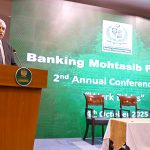 Consultant (Legal Affairs) to the President of Pakistan Justice (Retd.) Irfan Qadir addressing the 2nd Annual Conference "Work Ethics" organized by the Banking Mohtasib Pakistan to mark it's 20 years of establishment