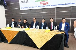 Chairman OPF Syed Qamar Raza, attended a Pakistani community event hosted by Mr. Khalid Hussain Chaudhry, President of Social Centre Sharjah which was attended by Hussain Muhammad, Consul General of Pakistan in Dubai, Community Welfare Attachés Mr. Imran Shahid, and Mr. Junaid Murtaza, as well as many community members