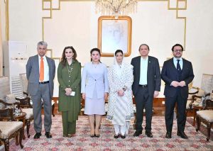 President of the China-Asia-Africa Trade Promotion Office, Ms. Hao, called on the First Lady of Pakistan, Bibi Aseefa Bhutto Zardari at Aiwan-e-Sadr.