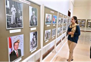 Minister of State for Culture and Heritage Huzaifa Rehman alongwith Turkish Ambassador to Pakistan Dr. Irfan Neziroglu cutting ribbon to launch Art & Photography Exhibition titled “Common Heroes of Pakistan & Türkiye” at PNCA.