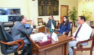 Ms. Naz Khan, Acting Country Manager - IFC Pakistan, visited Finance Division to pay a courtesy call on Federal Minister for Finance and Revenue Senator Muhammad Aurangzeb.