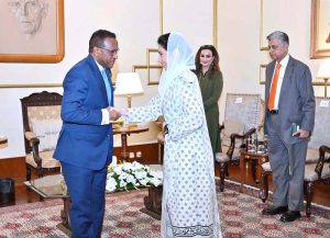 President of the China-Asia-Africa Trade Promotion Office, Ms. Hao, called on the First Lady of Pakistan, Bibi Aseefa Bhutto Zardari at Aiwan-e-Sadr.