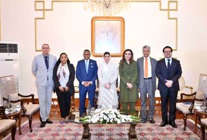 President of the China-Asia-Africa Trade Promotion Office, Ms. Hao, called on the First Lady of Pakistan, Bibi Aseefa Bhutto Zardari at Aiwan-e-Sadr.