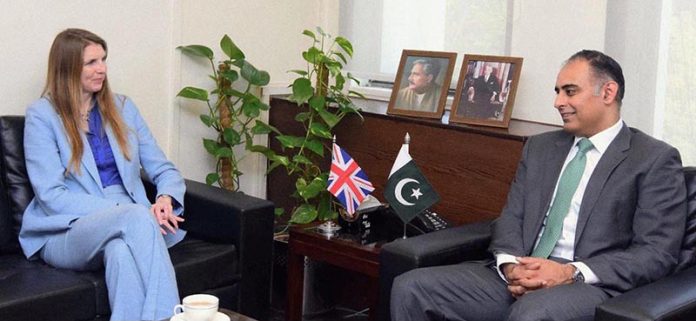 British High Commissioner to Pakistan, H.E. Jane Marriott, calls on the Minister of State for Finance and Railways, Mr. Bilal Azhar Kayani