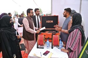 - Special Assistant to Chief Minister Punjab Salma Butt and Assistant Commissioner Sargodha Sherin Gull visiting different stalls during Agriculture exhibition organized by Chamber of Agriculture Pakistan at Arts Council Sargodha.