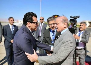 Prime Minister Muhammad Shehbaz Sharif arrives in Sharm El Sheikh to attend Gaza Ceasefire and Peace Summit. Dr. Ashraf Sobhy, Minister of Youth and Sports for Egypt received the Prime Minister upon his arrival