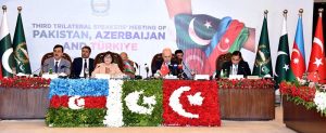 Chairman Senate, Syed Yousaf Raza Gilani addressing as special guest at the inaugural session of the Third Trilateral Speakers Meeting of Azerbaijan, Pakistan and Turkiye at Parliament House