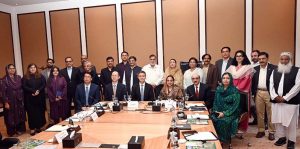 Editor-in-Chief of China International Communication Group, Gao Anming, and President of IPDS, Dr. Farhat Asif, presiding over a session titled “China-Pakistan Think Tank Dialogue 2025: Modernization Through Partnership – China and Pakistan in Global Governance” organized by IPDS and ACCWS at a local hotel.