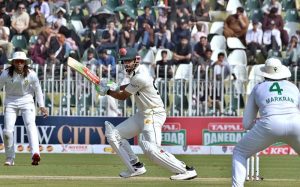 South Africa's players celebrate the dismissal of Pakistani batter Abdullah Shafique during the first day of the second Test match between Pakistan and South Africa at the Rawalpindi Cricket Stadium.