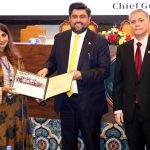 Governor Sindh Kamran Khan Tessori presenting a certificate during the Graduation Ceremony of the 44th Mid-Career Management Course (MCMC) at the National Institute of Public Administration (NIPA) Auditorium