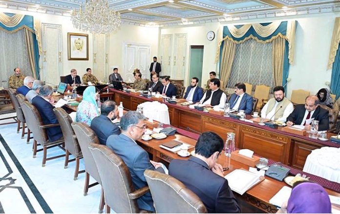 Prime Minister Muhammad Shehbaz Sharif chairing a meeting regarding repatriation of Afghan Refugees