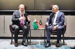 Federal Minister for Commerce Jam Kamal Khan during a one-on-one meeting with Malaysian Minister for Digital YB Tuan Gobind Singh Deo, both Ministers discussed strengthening cooperation in the digital economy and IT sectors.