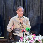 Prime Minister Muhammad Shehbaz Sharif addresses political leaders and party workers during his visit of the residence of MNA Chauhdhary Iftikhar Nazir.