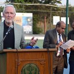 Senator Salim Saifullah Khan Vice President Asian Tennis Federation adressing after the Boys Singles Final of the ITF Pakistan International J-30 Junior Tennis Championships 2025 (Leg-1), at the PTF-SDA Tennis Complex