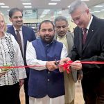 Federal Minister for National Heritage and Culture Division Aurangzeb Khan Khichi along with Ukrainian Ambassador Markiian Chuchuk inaugurates 'Ukrainian Bookshelf' at National Library of Pakistan