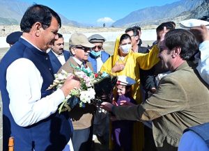 Prime Minister Muhammad Shehbaz Sharif arrives in Chitral on one day official visit.