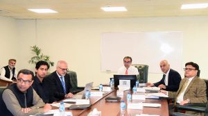 Adviser to the Prime Minister on Privatisation and Chairman Privatisation Commission, Muhammad Ali chairing the Privatisation Commission Board meeting.
