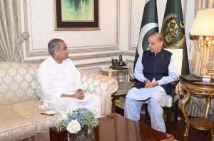 Interior Minister Mohsin Raza Naqvi calls on Prime Minister Muhammad Shehbaz Sharif.