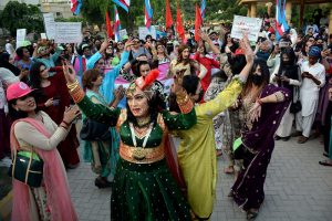 Members of the transgender community perform at the third annual Hijra Festival 2025 at Burns Garden