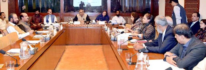Senator Saifullah Abro, Chairman senate standing committee on economic affairs presiding over a meeting of the committee at Parliament House