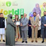 Prime Minister Muhammad Shehbaz Sharif presents awards to polio workers for the recognition of their services in the Pakistan Polio Eradication Programme, on World Polio Day