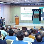 Prime Minister Muhammad Shehbaz Sharif addresses the ceremony of restoration of domestic connections of Regasified Liquified Natural Gas