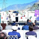 Prime Minister Muhammad Shehbaz Sharif addressing the participants after performing the groundbreaking ceremony of Daanish School.
