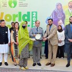 Prime Minister Muhammad Shehbaz Sharif presents awards to polio workers for the recognition of their services in the Pakistan Polio Eradication Programme, on World Polio Day