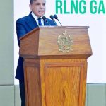 Prime Minister Muhammad Shehbaz Sharif addresses the ceremony of restoration of domestic connections of Regasified Liquified Natural Gas