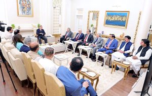 A delegation led by Chairman Pakistan People's Party Bilawal Bhutto Zardari meets Prime Minister Muhammad Shehbaz Sharif