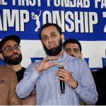 Federal Minister for Information and Broadcasting, Attaullah Tarar, addressing participants during the closing ceremony of the First Punjab Padel Championship 2025, organized by the Punjab Padel Association at the Fifth Generation Sports Complex