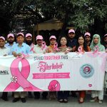 People from various fields participating in a breast cancer awareness campaign organized by the Lahore Press Club in collaboration with Himmel Pharmaceuticals.