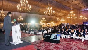 Sindh Chief Minister Syed Murad Ali Shah addresses the 25th Annual Convention of the Management Association of Pakistan (MAP) at a local hotel.