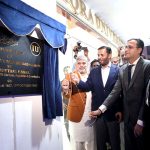 Federal Minister for National Health Services, Regulations & Coordination, Syed Mustafa Kamal, inaugurating the Iqra University Hyderabad Campus at Autobahn Road.
