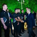 Prime Minister Muhammad Shehbaz Sharif interacts with the management and players of South African Cricket team