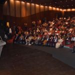 Sindh Chief Minister Syed Murad Ali Shah speaks at the inauguration of the second World Culture Festival at Arts Council of Pakistan.