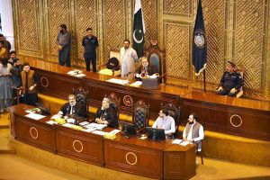Speaker KP assembly Babar Saleem Swati announcing new elected Chief Minister KP Sohail Afridi after voting