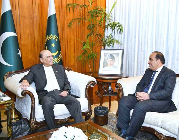 President Asif Ali Zardari in a meeting with Ilyas Mehmood Nizami, Ambassador-designate of Pakistan to Romania, at Aiwan-e-Sadr