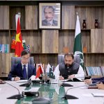Federal Minister for Cultural Heritage Aurangzeb Khan Khichi and Mr. Chen Peng, Cultural Counsellor from the National Cultural Heritage Administration of the People’s Republic of China, sign an agreement to strengthen exchanges and cooperation in the field of cultural heritage