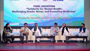 A view of the panel discussion during World Mental Health Day 2025 organized by the Social Welfare Department with the support of UNICEF at Agriculture University.